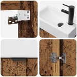vidaXL Meuble de salle de bain avec robinet Bois ancien