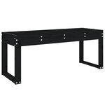 vidaXL Banc de jardin noir 110x38x45 cm bois massif de pin