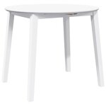 vidaXL Table à manger blanc bois massif et caoutchouc