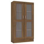 vidaXL Armoire à vitrine Chêne brun 82 5x30 5x150 cm Bois d'ingénierie