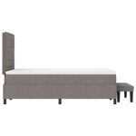 vidaXL Lit à ressorts avec matelas & banc taupe 120x190 cm en tissu