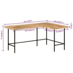 vidaXL Bureau 165x110x77 cm bois massif de manguier et fer
