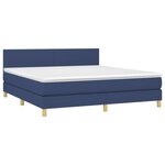 vidaXL Sommier à lattes de lit avec matelas LED Bleu 160x200 cm Tissu