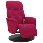 vidaXL Fauteuil de massage inclinable avec repose-pied rouge bordeaux