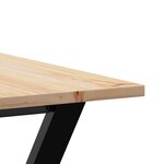 vidaXL Table à manger cadre en Y 140x80x75 cm bois de pin massif acier