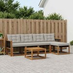 vidaXL Ensemble de canapés d'extérieur 6 Pièces Naturel et gris clair