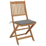 vidaXL Chaises pliables de jardin lot de 8 avec coussins Bois d'acacia