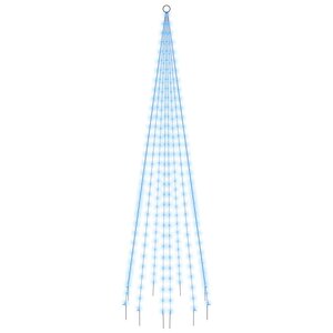 vidaXL Sapin de Noël sur mât de drapeau 310 LED Bleues 300 cm