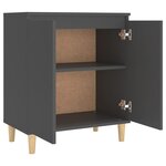 vidaXL Buffet avec pieds en bois massif Gris 60x35x70 cm Aggloméré