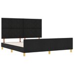 Lit vidaXL Noir 180x200 cm en tissu