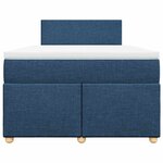 vidaXL Sommier à lattes de lit avec matelas bleu 120x190 cm tissu