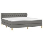 vidaXL Sommier à lattes de lit avec matelas Gris foncé 160x200cm Tissu