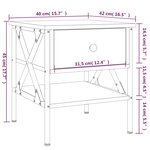 vidaXL Table de chevet chêne fumé 40x42x45 cm bois d'ingénierie