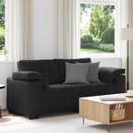 vidaXL Canapé causeuse noir 140 cm velours