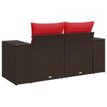vidaXL Canapé de jardin avec coussins 2 places marron résine tressée