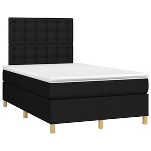 vidaXL Sommier à lattes de lit avec matelas noir 120x190 cm tissu