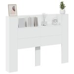 vidaXL Tête de lit Blanc 140 x 16 5 x 103 5 cm Bois d'ingénierie