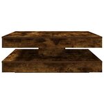 vidaXL Table basse rotative à 360 degrés chêne fumé 90x90x34 5 cm
