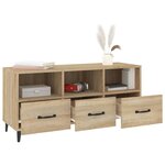 vidaXL Meuble TV Chêne sonoma 102x35x50 cm Bois d'ingénierie