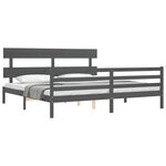 vidaXL Cadre de lit sans matelas gris 200x200 cm bois massif