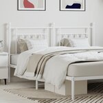 vidaXL Tête de lit métal blanc 160 cm