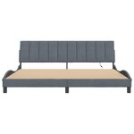 vidaXL Cadre de lit avec lumières LED gris foncé 200x200 cm velours