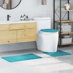 vidaXL Tapis de bain 3 Pièces Turquoise 50 x 50 cm Polypropylène