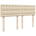 vidaXL Sommier à lattes de lit avec matelas Crème 140x190 cm Tissu