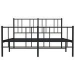 vidaXL Cadre de lit métal sans matelas avec pied de lit noir 150x200cm