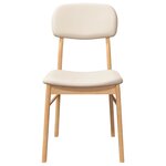vidaXL Chaises à manger coussins 2 Pièces naturel bois massif caoutchouc