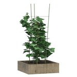 vidaXL Supports pour plantes de jardin 4 anneaux 5Pièces Vert 90 cm Acier