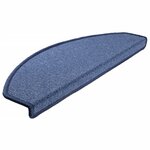 vidaXL Tapis d'escalier 15 Pièces Bleu 65x24x4 cm
