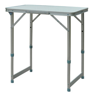 Table pliante table de camping table de jardin hauteur réglable aluminium MDF blanc