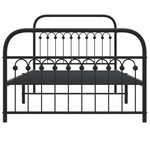 vidaXL Cadre de lit métal avec tête de lit/pied de lit noir 107x203 cm