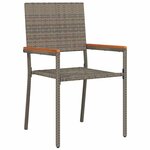 vidaXL Chaises de Jardin 4 Pièces Gris  Marron