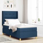 vidaXL Lit à ressorts avec matelas Bleu 140 x 200 cm tissu