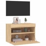 vidaXL Meuble TV mural avec lumières LED chêne sonoma 60x30x40 cm