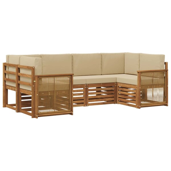 vidaXL Ensemble de canapés d'extérieur 5 pc Naturel