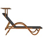 vidaXL Chaise longue avec auvent gris textilène/bois massif peuplier