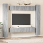 vidaXL Ensemble de meubles TV 6 Pièces Sonoma gris Bois d'ingénierie