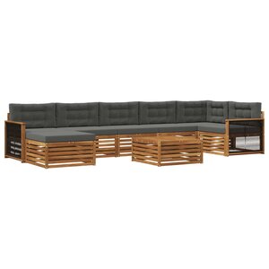 vidaXL Ensemble de canapés d'extérieur 8 pc Naturel et Anthracite
