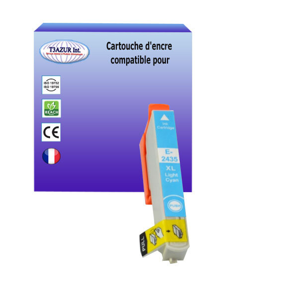 Cartouche Compatible pour Epson T2435 / T2425 Light Cyan - T3AZUR