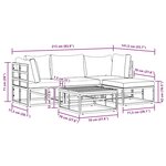 vidaXL Ensemble de canapé de jardin 5 Pièces Noir 213 x 141.5 x 71 cm