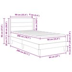 vidaXL Cadre de lit Noir 90 x 200 cm Polyester