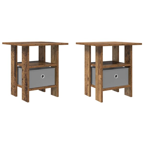 vidaXL Table de chevet 2 pc Bois ancien 41 x 40 x 45 cm