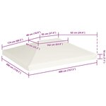 vidaXL Toile supérieure de belvédère 310 g / m² 4x3 m Blanc crème