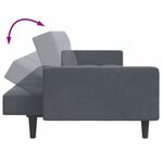 vidaXL Canapé-lit à 2 places avec repose-pied gris foncé velours