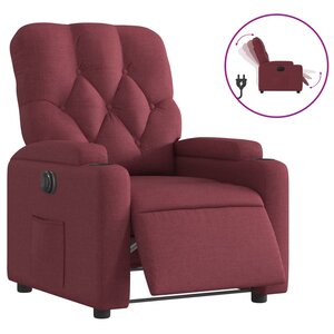vidaXL Fauteuil inclinable électrique Rouge bordeaux Tissu