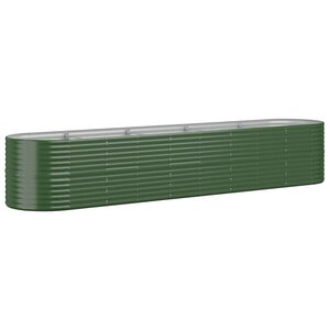 vidaXL Lit surélevé de jardin Acier galvanisé 368x80x68 cm Vert