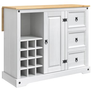 VidaXL Rangement de cuisine Blanc et Cire de Miel 112 x 70 x 91 5 cm